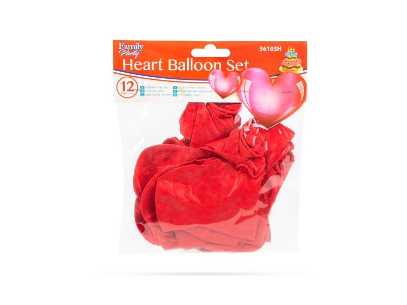 Family 56103H Szív alakú lufiszett, 12 db