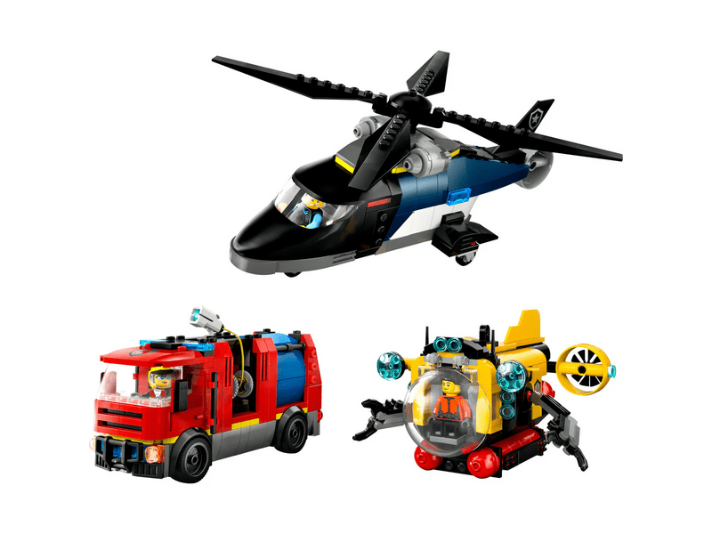 LEGO® City Helikopter, vatrogasno vozilo i podmornica u jednom paketu (60462)