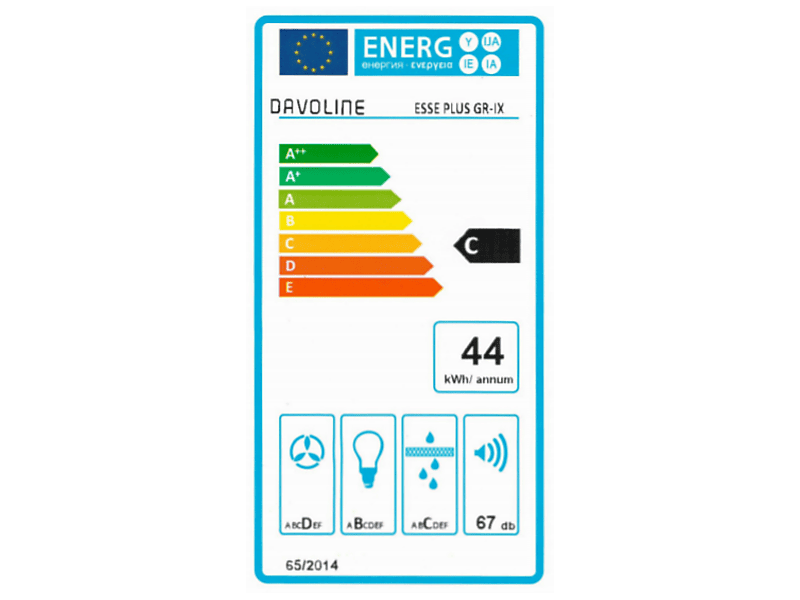 Davoline ESSE PLUS 60 Teleszkópos páraelszívó + FA-125/3 bekötő szett