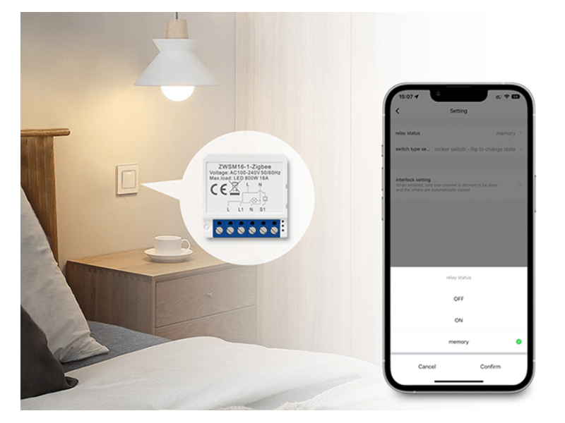 Avatto ZWSM16-W1 TUYA ZigBee intelligens aljzat kapcsoló