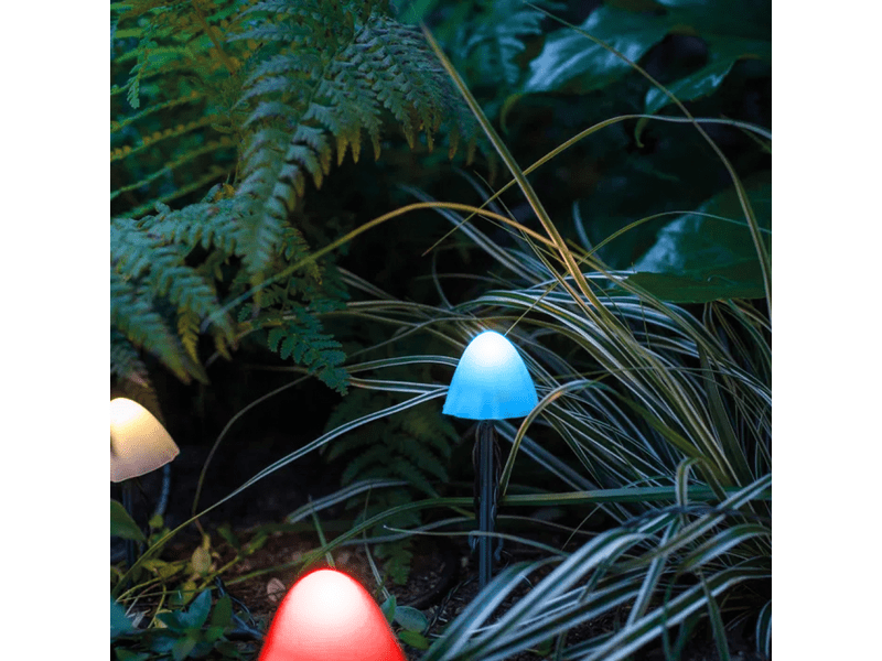 Garden of Eden 11243B LED-es szolár lámpa, 12 db mini gomba, színes