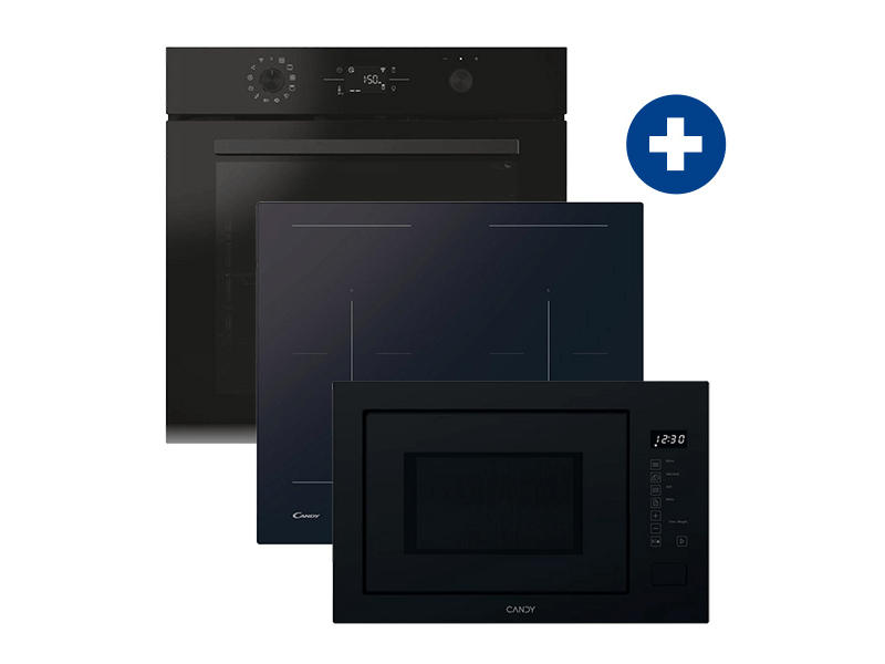 Candy CA6 NP5B3YTB Beépíthető sütő + Candy CDTP644SC/E1 Indukciós főzőlap + Candy CA38FL7N25WXB Beépíthető mikrohullámú sütő