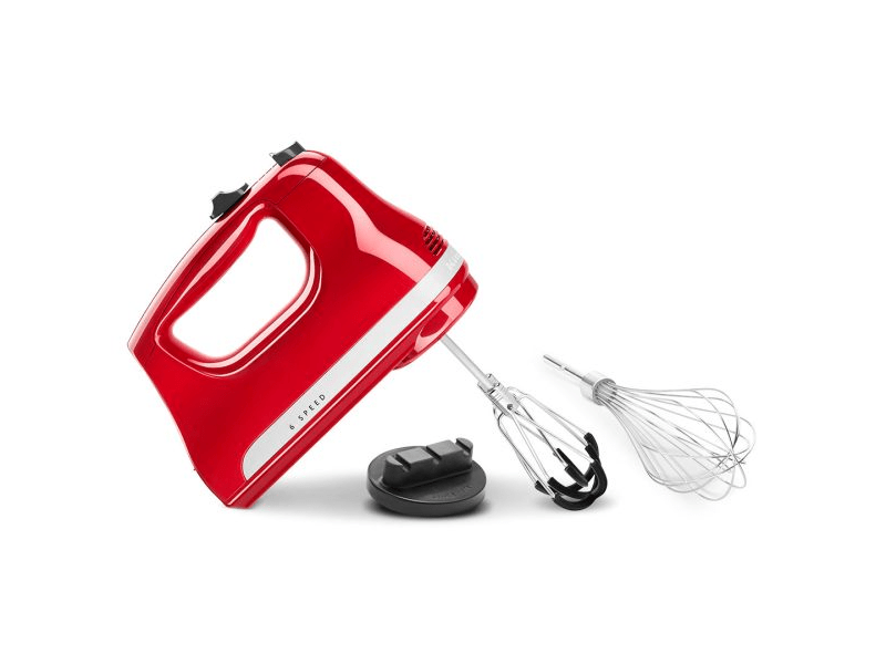 KitchenAid 5KHM6118EER 6-sebességes szilikonos kézi mixer, piros