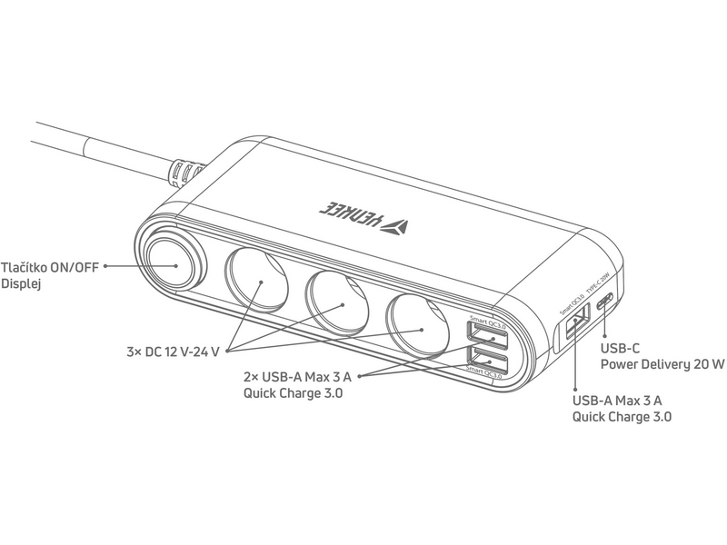 Yenkee YAC 470 Stanica za punjenje automobila
