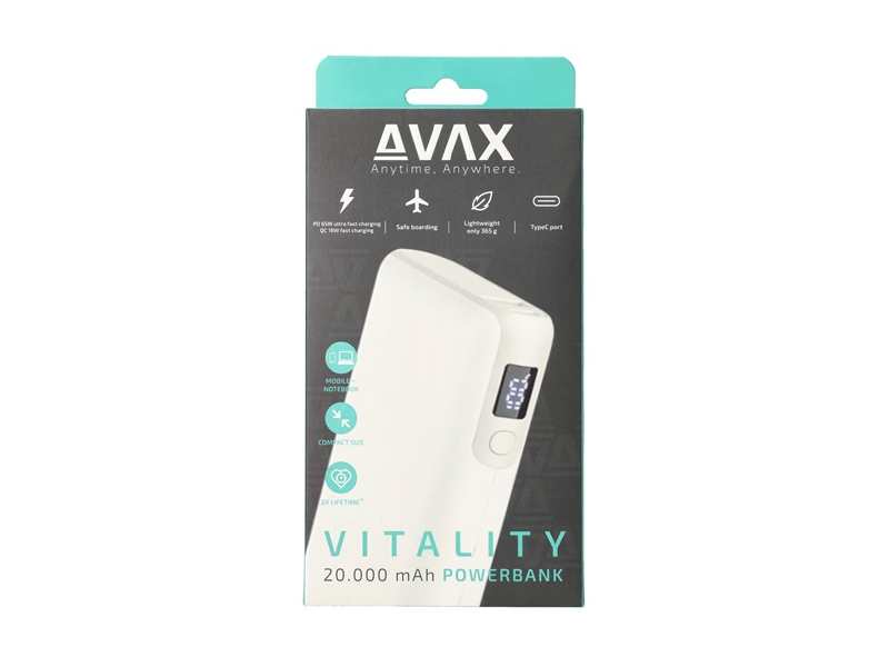 Avax PB202W Vitality Type-C Powerbank, 20000 mAh