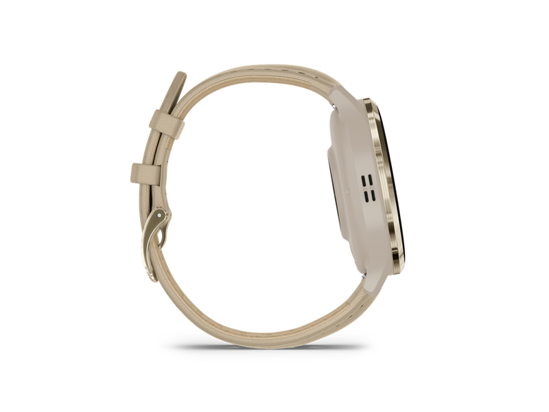 Garmin Venu 3S Okosóra, francia szürke-krémarany, bőr és szilikon szíjjal (010-02785-55)