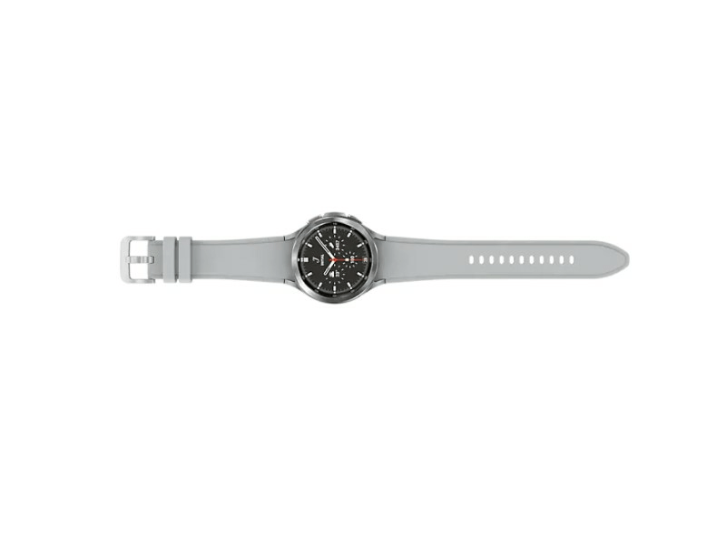 Samsung Galaxy Watch4 Classic Okosóra ( SM-R895 46 SIL ) 46 mm, Ezüst + Samsung Galaxy Fit2 Aktivitásmérő, Piros (SM-R220NZRAEUE)