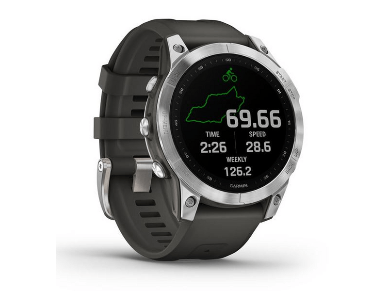 Garmin Fenix 7 Okosóra, Ezüst, Grafit színű szilikon szíj (010-02540-01)