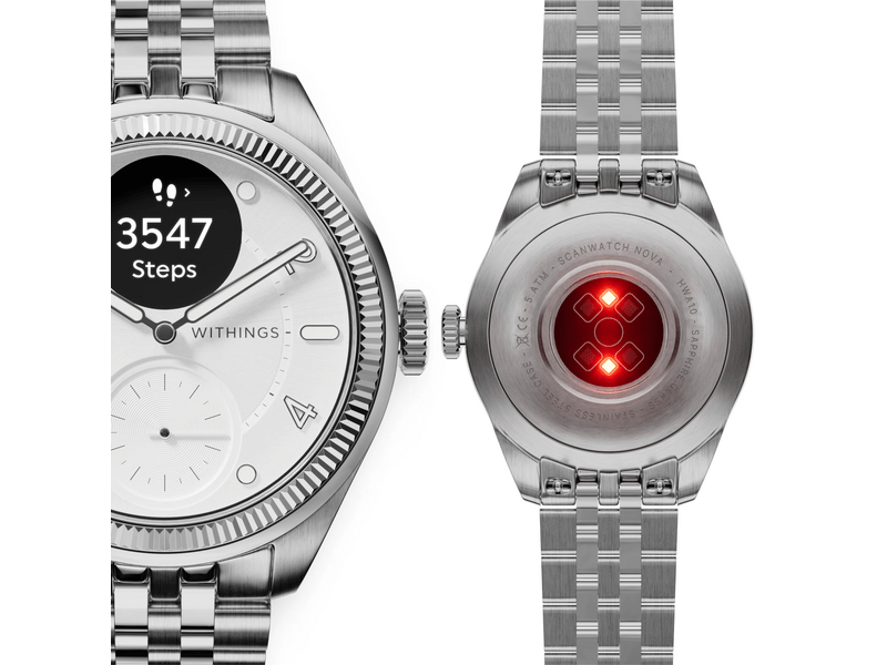 Withings ScanWatch Nova Brilliant Okosóra, ezüst, 39 mm (HWA10 M10)