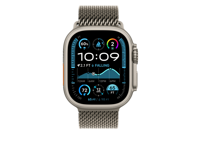 Apple Watch 49 mm-es natúr titán milánói szíj, S (MXKD3ZM/A)