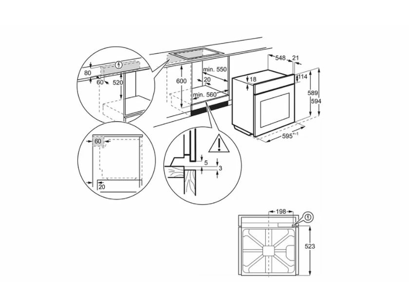 Electrolux EOD6P77WZ Beépíthető sütő+Electrolux EHF6241FOK Beépíthető kerámia főzőlap