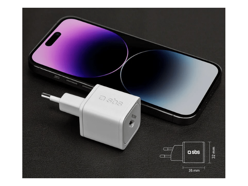 SBS NanoTube GaN 20W töltő, fehér (TETRGAN1C20W)