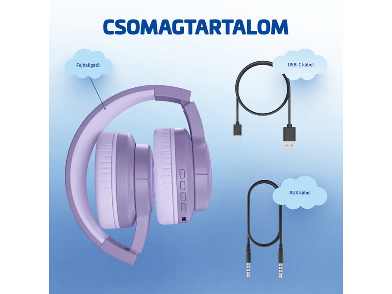 LAMAX GlowKid1 Gyerek fejhallgató, pink (LXGLOKIDPA)