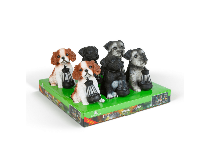 Garden of Eden 11430B Szolár kutyafigura, 3-féle