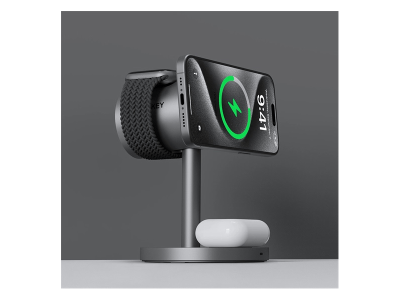 Aukey MagFusion 3-in-1 Pro Qi2 vezeték nélküli töltőállvány