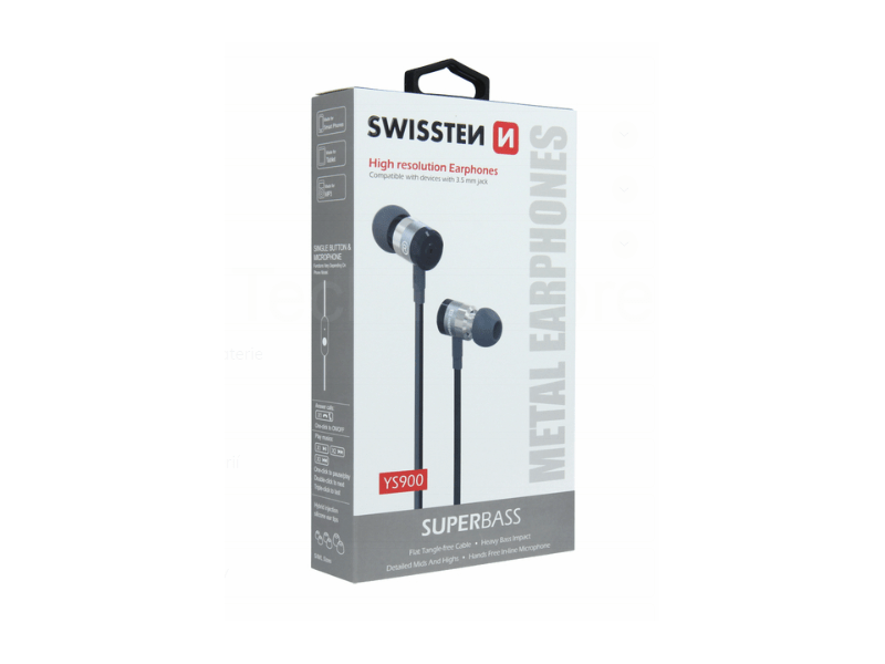 Swissten YS900 Superbass fülhallgató, fekete (51105001)