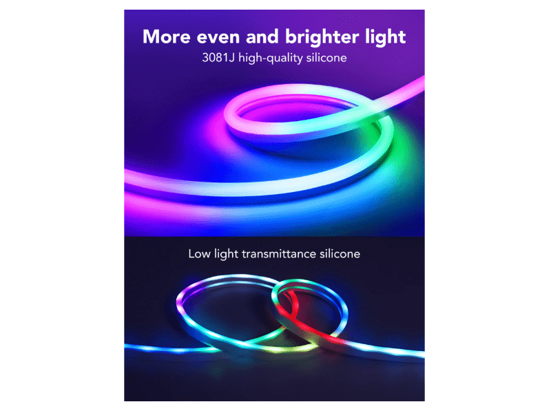 RGBIC Neon LED Flexibilis Fénycső 5M
