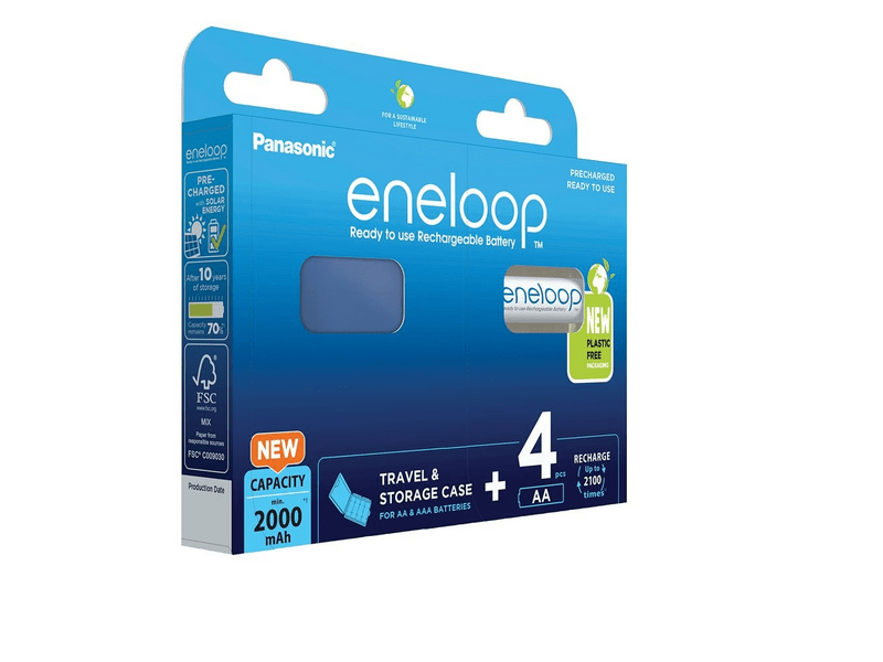 Panasonic eneloop BK-3MCDEC4BE AA/ceruza 2000mAh Ni-MH akkumulátor, 4db + akkubox