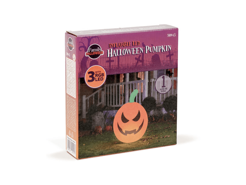 Family Felfújható RGB LED-es halloween-i tök, 40cm (58943)