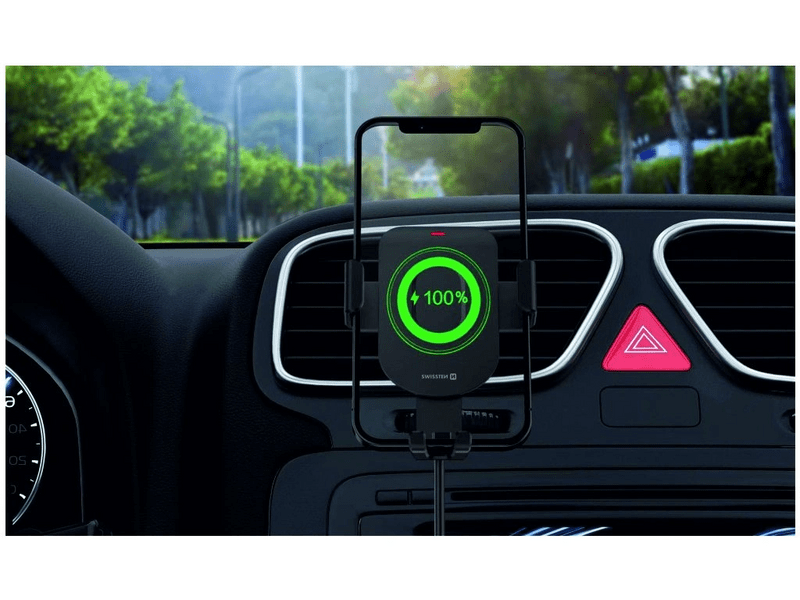 Swissten GW1-AV5 Mobiltelefon tartó vezeték nélküli töltéssel (65010608)