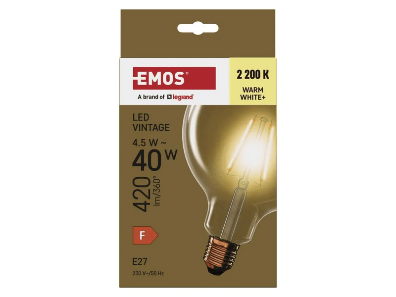 EMOS Z58032 LED izzó Vintage G125 / E27 / 4,5 W (40 W) / 420 lm / Meleg fehér