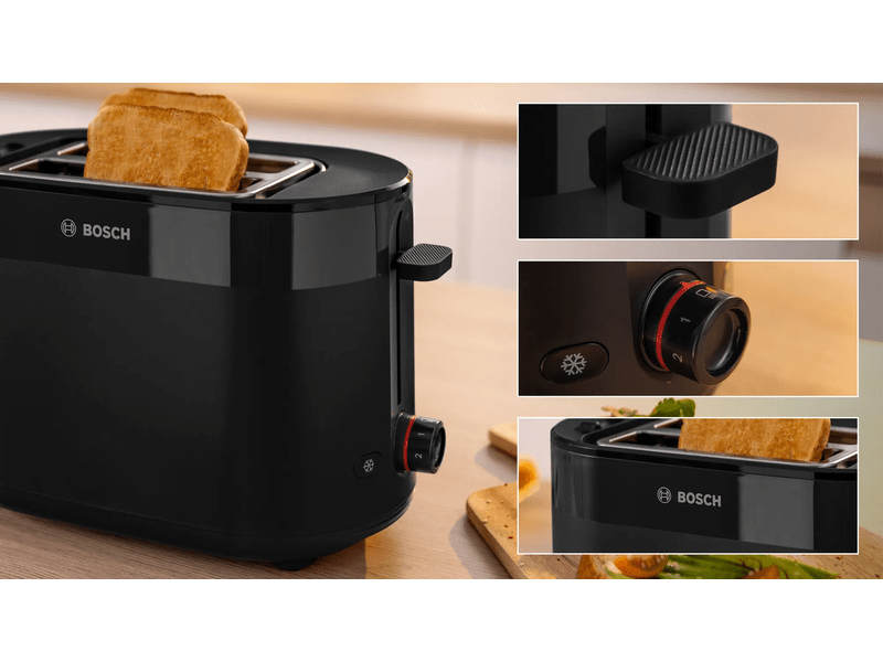 Bosch MyMoment Kompakt kenyérpirító, Fekete (TAT2M123)