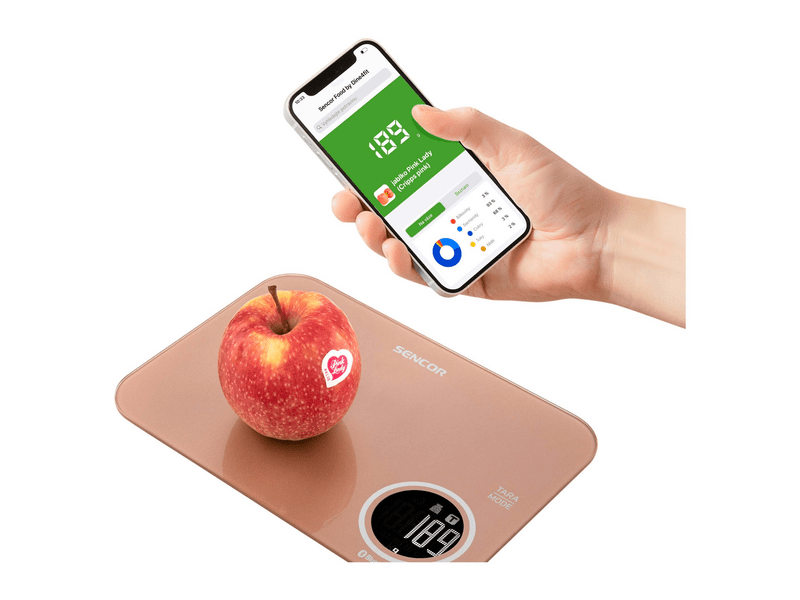 Sencor SKS 7076GD Smart konyhai mérleg, arany