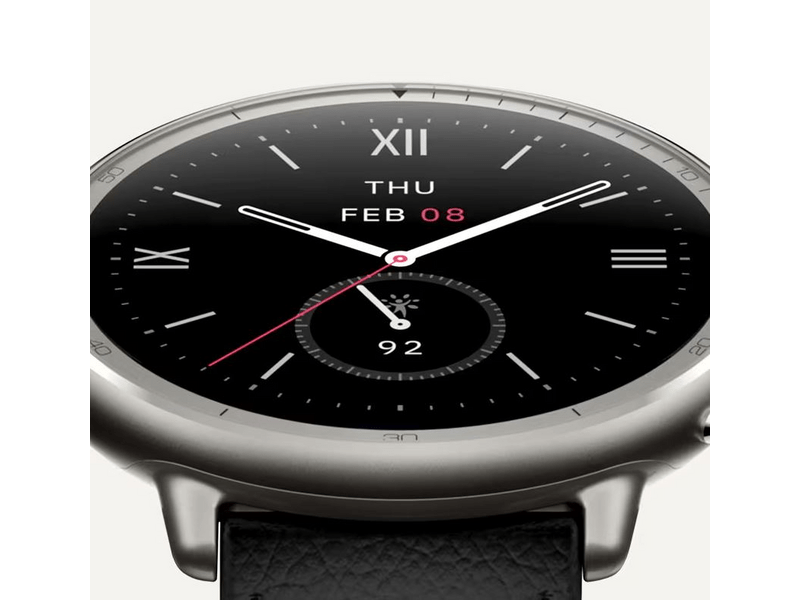 Amazfit Active 2 Okosóra, Fekete bőrszíj + piros szilikon szíj (W2433EU1N)