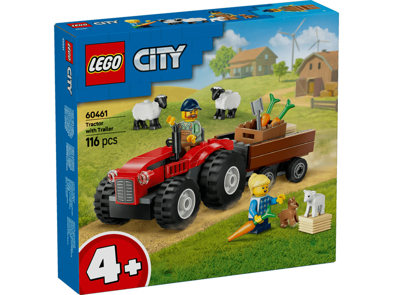 LEGO® City Piros traktor, utánfutó és juhok (60461)