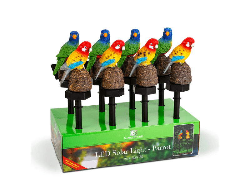 Garden of Eden 11426H Leszúrható szolár papagáj, 2-féle
