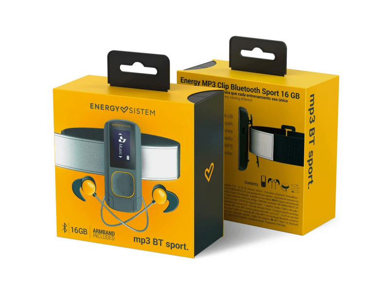 Energy Sistem MP3 lejátszó, sport klippel, sárga/fekete- 448272