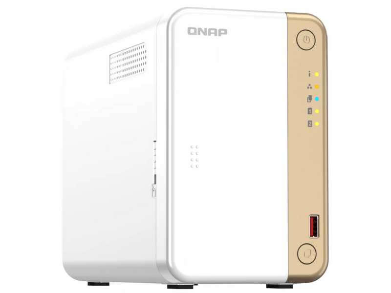 QNAP TS-262-4G NAS, 2 fiókos, Intel® Celeron N4505 2x2,9GHz, 4GB RAM