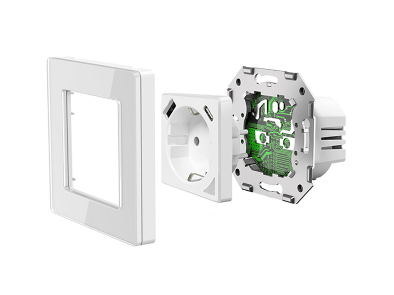 Avatto N-WOT10-USB-W USB és USB-C TUYA intelligens WiFi fali aljzat, fehér