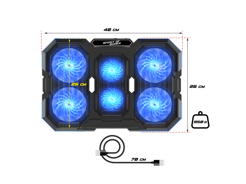 Spirit of Gamer AIRBLADE 700 Notebook jastučić za hlađenje (SOG-VE700RGB)