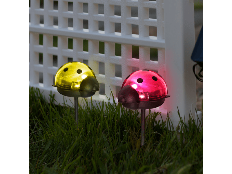 Garden of Eden 11240B LED-es szolár lámpa, katica, hidegfehér, piros / sárga, 1 db