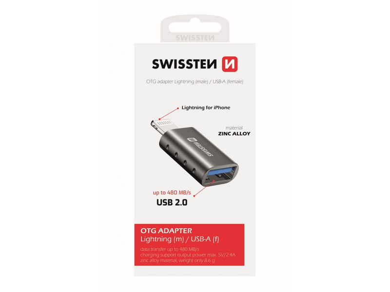 Swissten 55500300 OTG adapter lightning - USB-A
