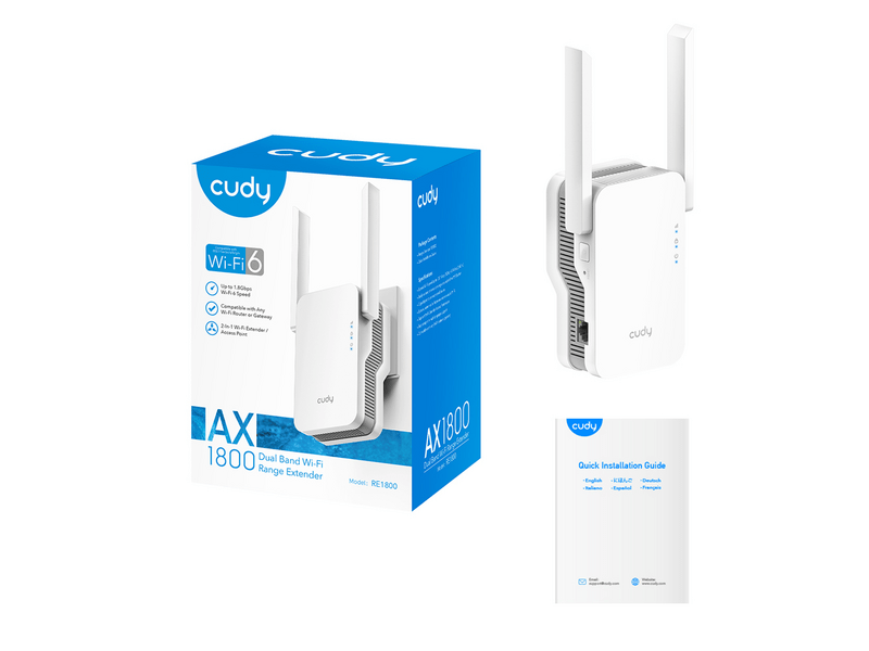 Cudy 216293 RE1800 AX1800 Wifi6 Mesh repeater