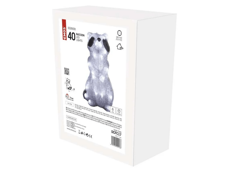 Emos LED dekoráció – világító mosómedve, 39 cm (DCFC17)