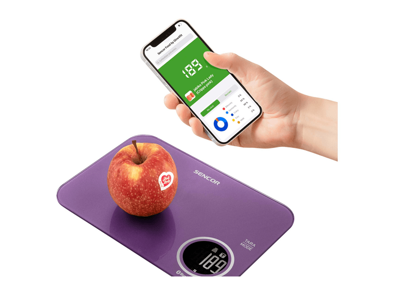 Sencor SKS 7073VT Smart konyhai mérleg, lila