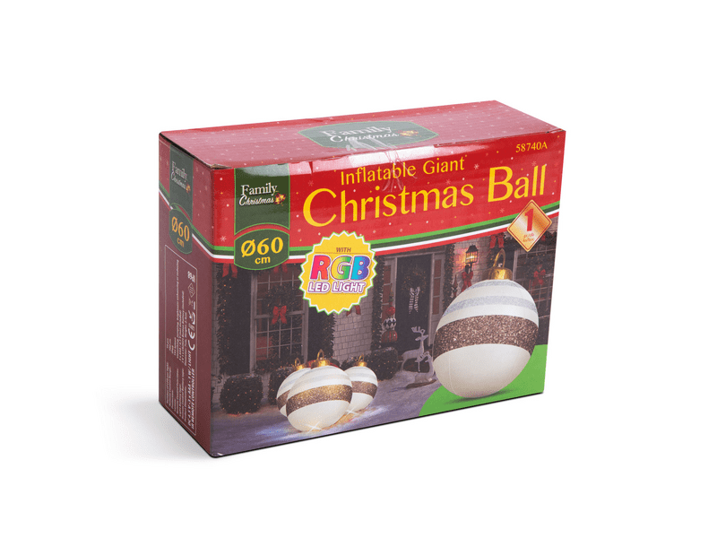 Family Felfújható RGB LED-es óriás karácsonyi gömb (58740A)