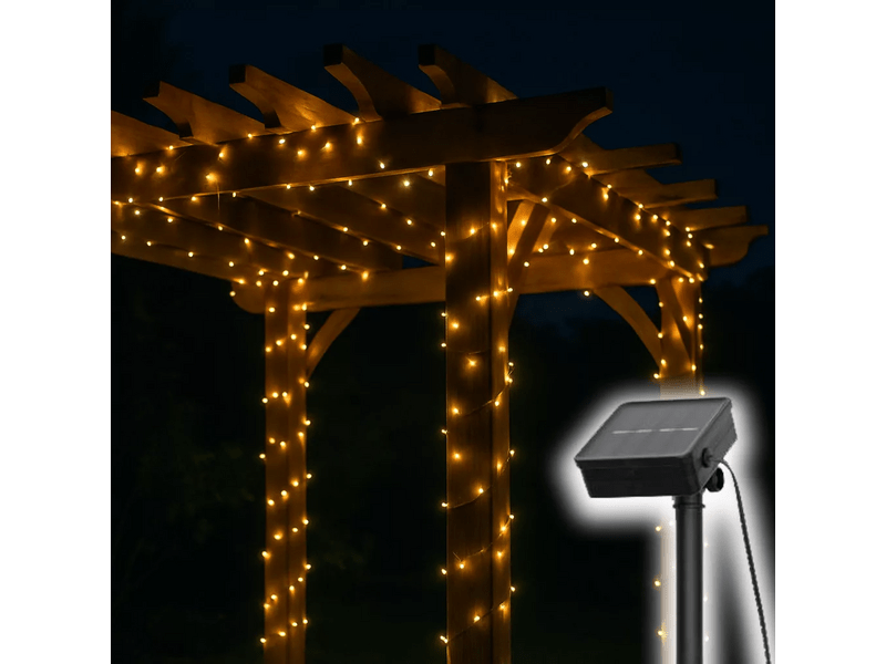 Home SLC100WW Szolár fényfüzér, melegfehér LED, 7m