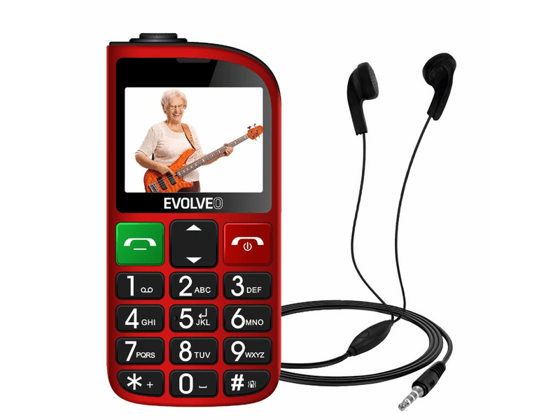Evolveo EasyPhone FL nyomógombos mobiltelefon, piros (SGM EP-801-FLR)