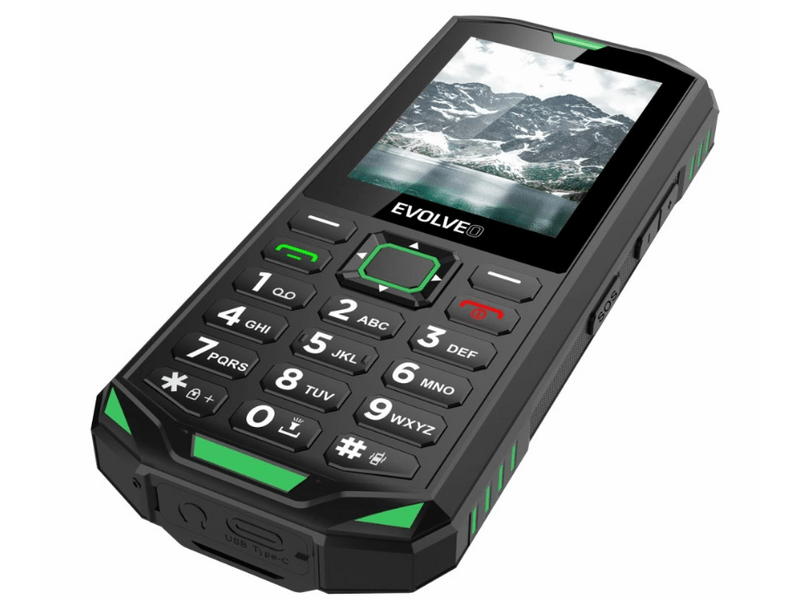 Evolveo StrongPhone X5 strapabíró Dual SIM telefon, fekete-zöld (SGM SGP-X5-GR)