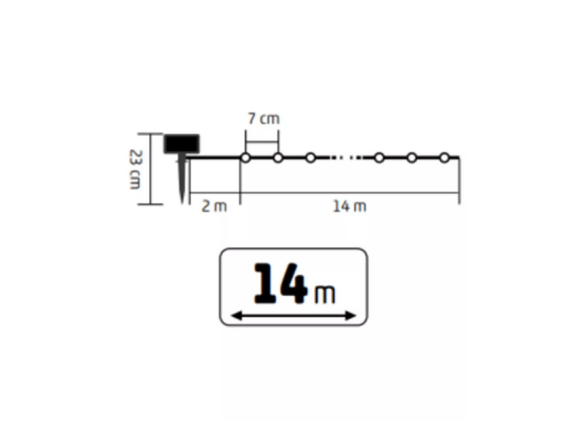 Home SLC200WW Szolár fényfüzér, melegfehér LED, 14m