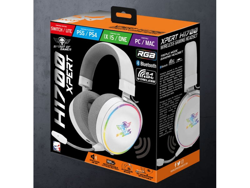 Spirit of Gamer MIC-XH1700W Gaming headset, fehér