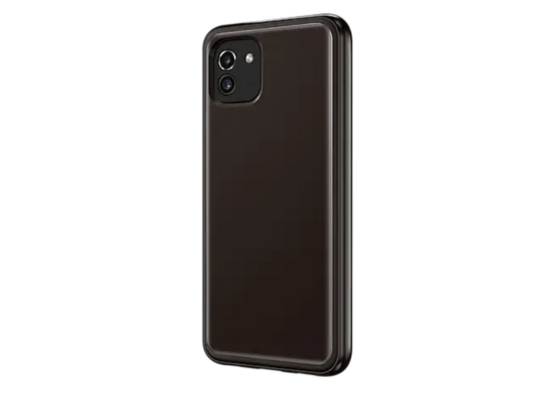 Samsung Galaxy A03 Puha átlátszó fekete tok (EF-QA036TBEGEU)