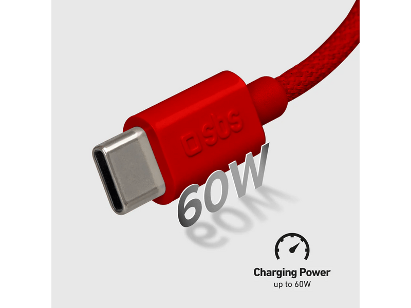 SBS USB-C - USB-C kabel, 1,5 m, crveni (TECABLETISSUETCCR)