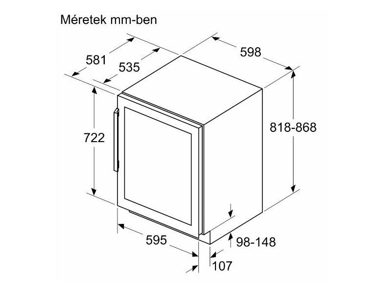 Bosch KUW21AHG0 Aláépíthető borhűtő