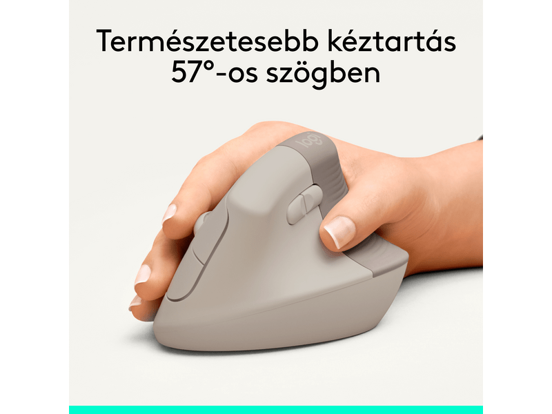 Logitech Lift vertikális egér, homokszín (910-007771)