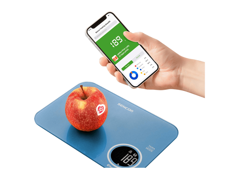 Sencor SKS 7072BL Smart konyhai mérleg, kék